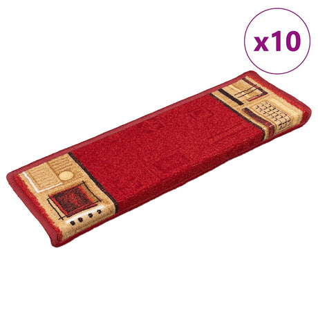 VidaXL maty schodowe samoprzylepne 10 szt. 65x21x4 cm czerwone