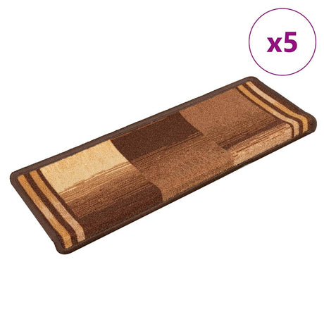 Maty na schody VidaXL samoprzylepne 5 szt. 65x21x4 cm brązowe