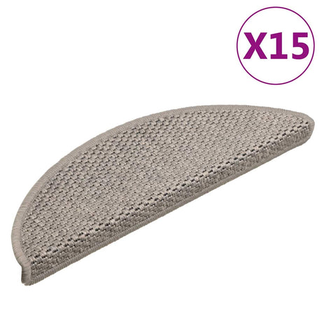 Vidaxl Stair Mats Selfheive 15 St Sisal Look 56x17x3cm Srebrny kolor