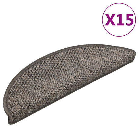 VidaXL maty schodowe samoprzylepne 15 szt. wygląd sizalu 56x17x3 cm szaro-beżowy