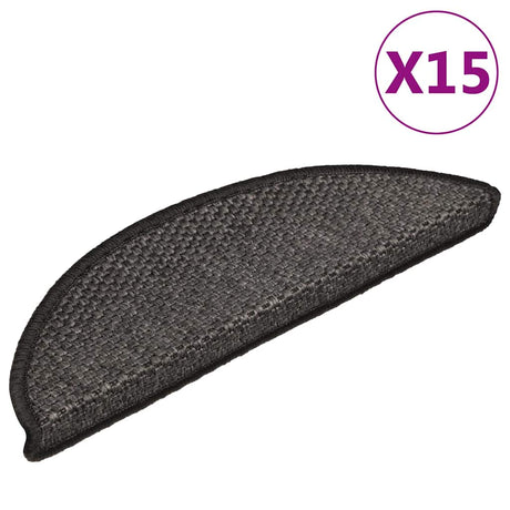Schody vidaxl samoprzylepne 15. SISAL-wygląd 56x17x3cm Kolor antracytu