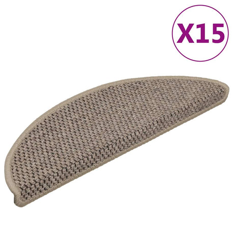 Maty schodów vidaxl samoprzylepne 15 St Sisal Look 56x17x3 cm ciemny beż