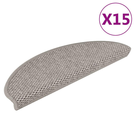 Vidaxl Stair Mats Selfheive 15 St Sisal Look 65x21x4cm Srebrny kolor