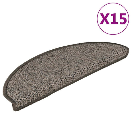 VidaXL maty schodowe samoprzylepne 15 szt. wygląd sizalu 65x21x4 cm szaro-beżowy
