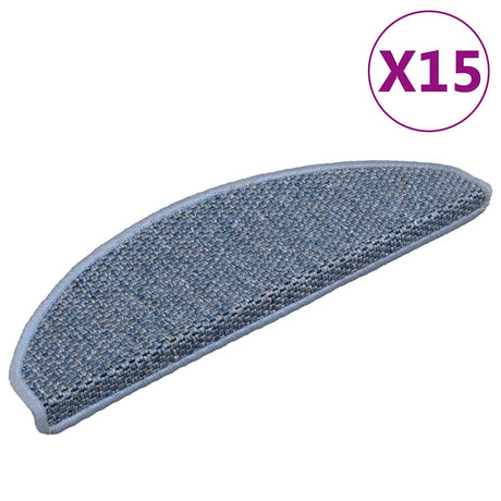 Vidaxl Stair Mats samodhezyjne 15 St Sisal Look 65x21x4 cm niebieski