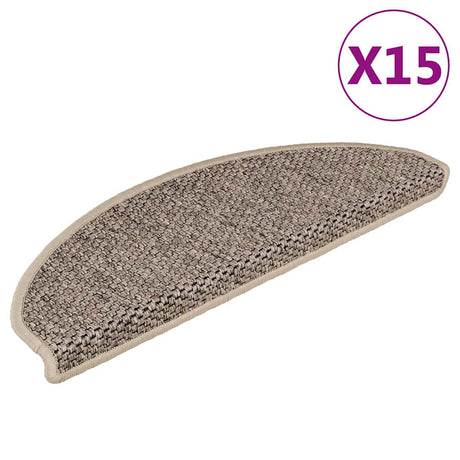 Maty schodów vidaxl samoprzylepne 15 St Sisal Look 65x21x4 cm ciemny beż