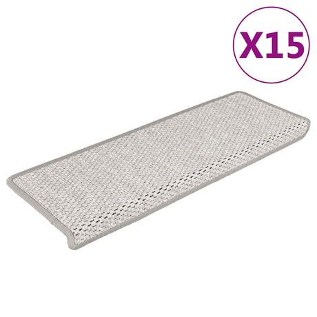 Vidaxl Schody Maty samoprzylepne 15 St Sisal Look 65x21x4 cm Platina Kolor