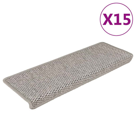 Vidaxl Stair Mats Selfheive 15 St Sisal Look 65x21x4cm Srebrny kolor