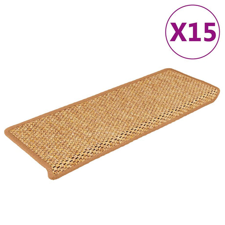 Maty schodów vidaxl samoprzylepne 15 St Sisal wygląd 65x21x4 cm pomarańczowy