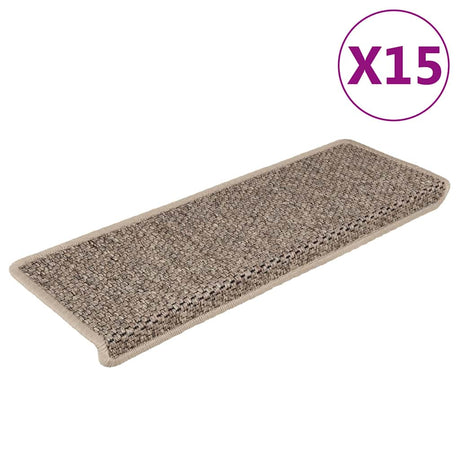 Maty schodów vidaxl samoprzylepne 15 St Sisal Look 65x21x4 cm ciemny beż