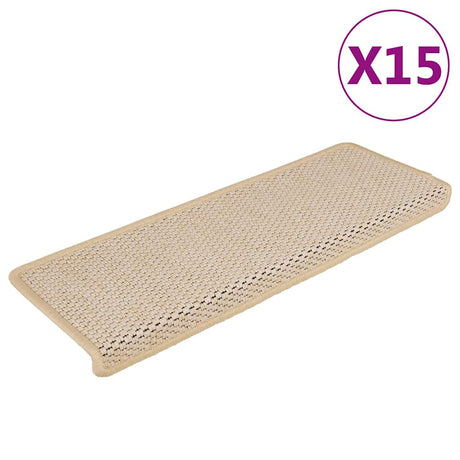 VidaXL maty schodowe samoprzylepne 15 szt. o wyglądzie sizalu 65x21x4 cm berberyjskie