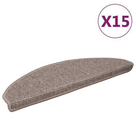 Maty schodowe Vidaxx 15 szt. 65x21x4 cm ciemnobeżowe półokrągłe duże