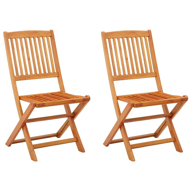 Vidaxl opklapbare stoelen, 2 stuks, van massief eucalyptushout