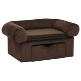 Sofa dla psa Vidaxxl z szufladą 75x50x38 cm pluszowy brąz