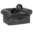 Sofa dla psa Vidaxxl z szufladą 75x50x38 cm pluszowa ciemnoszara