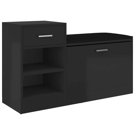 Vidaxl Shoe Sofa 94,5x31x57 cm przetworzone drewno drewniane czarne czarne