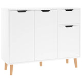 Vidaxl dressoir 90x30x72 cm bewerkt hout hoogglans wit