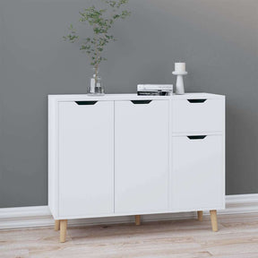 Vidaxl dressoir 90x30x72 cm bewerkt hout hoogglans wit