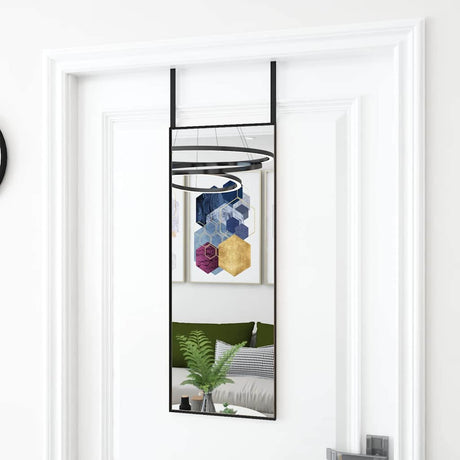 Lustro drzwi vidaxl 30x80 cm szkło i aluminiowe czarne