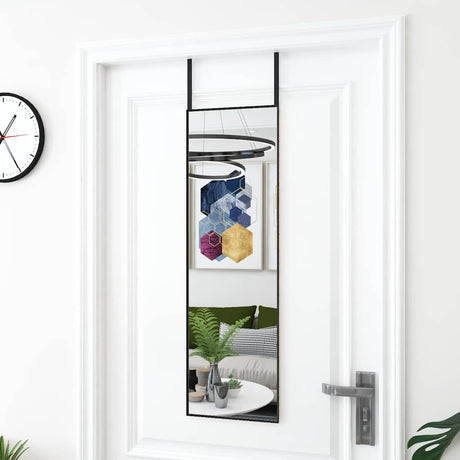 Lustro drzwi vidaxl 30x100 cm szkła i aluminiowe czarne