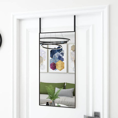 Lustro drzwi vidaxl 40x80 cm szkła i aluminiowe czarne