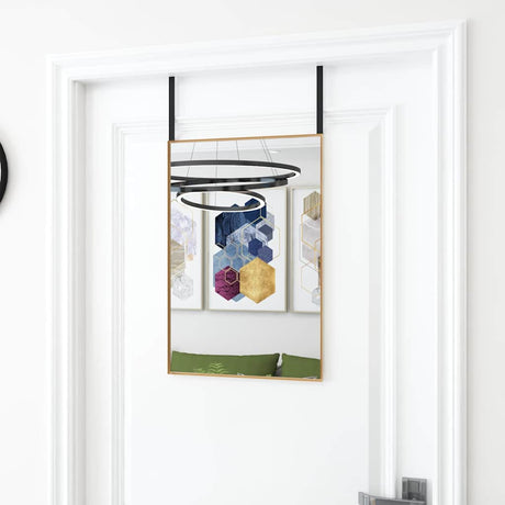 Lustro drzwi vidaxl 40x60 cm szkło i aluminiowe złoto w kolorze