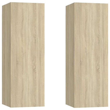 Vidaxl tv-meubels 2 st 30,5x30x90 cm bewerkt hout sonoma eikenkleurig