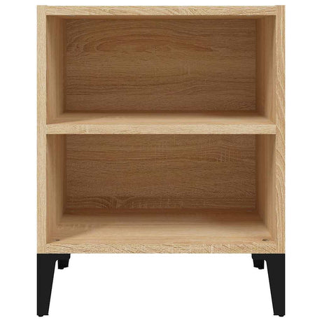 Vidaxl nachtkastje met metalen poten 40x30x50 cm sonoma eikenkleurig