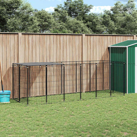 Vidaxl Dog Kennel 330x110x110 cm stalowa czarna