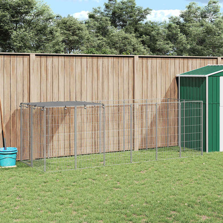 Vidaxl Dog Kennel 330x110x110 cm stalowy srebrny kolor