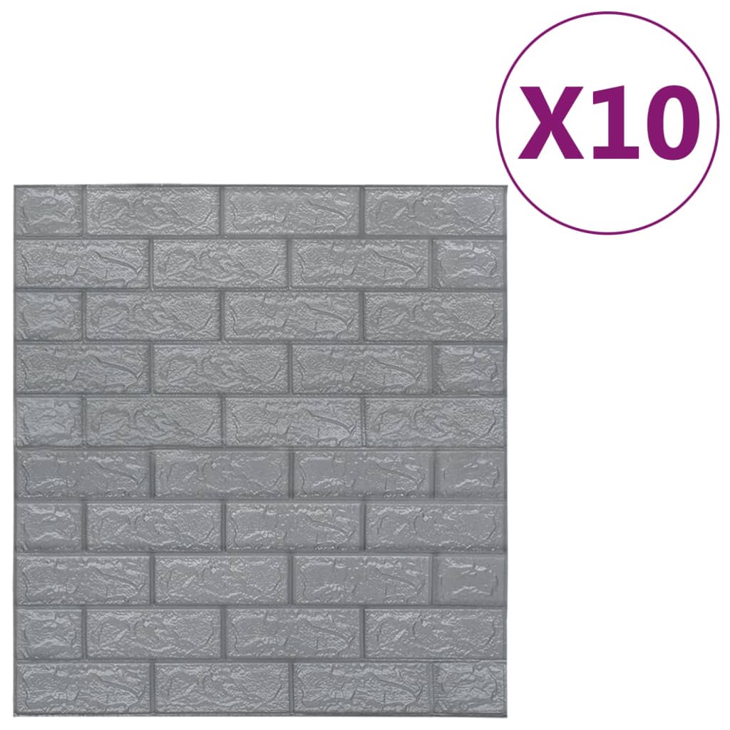 Tapeta Vidaxl 3D samoprzylepna 10 St cegły antracytowej