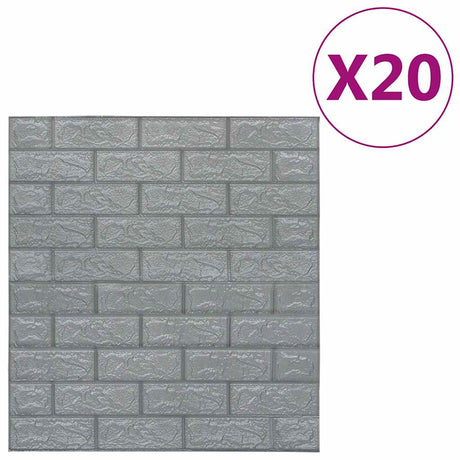Vidaxl 3D Wallpaper samoprzylepna 20 St cegły w kolorze antracytowym