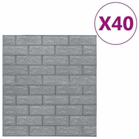 Vidaxl 3D Wallpape samoprzylepna 40 St cegły w kolorze antracytowym