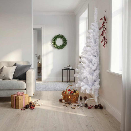 Vidaxl Kunstkerstboom ze standardową połową 180 cm PVC White