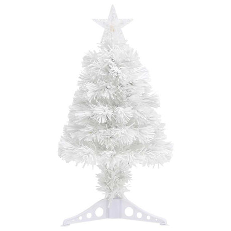 Sztuczna choinka VidaXL z oświetleniem, światłowód 64 cm, biała