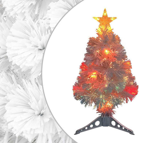 Sztuczna choinka VidaXL z oświetleniem, światłowód 64 cm, biała
