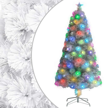 Vidaxl kunstkerstboom z oświetleniem 120 cm światłowodowy biały
