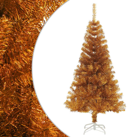 Vidaxl kunstkerstboom ze standardowym 120 cm czapki złoto