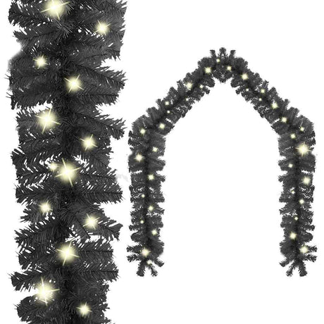 VidaXL Świąteczna girlanda z diodami LED, 20 m, czarna