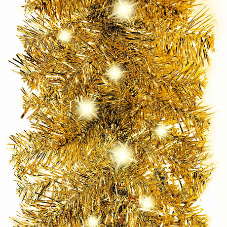 Vidaxl Christmas Garland z światłami LED w kolorze 20 m złoty