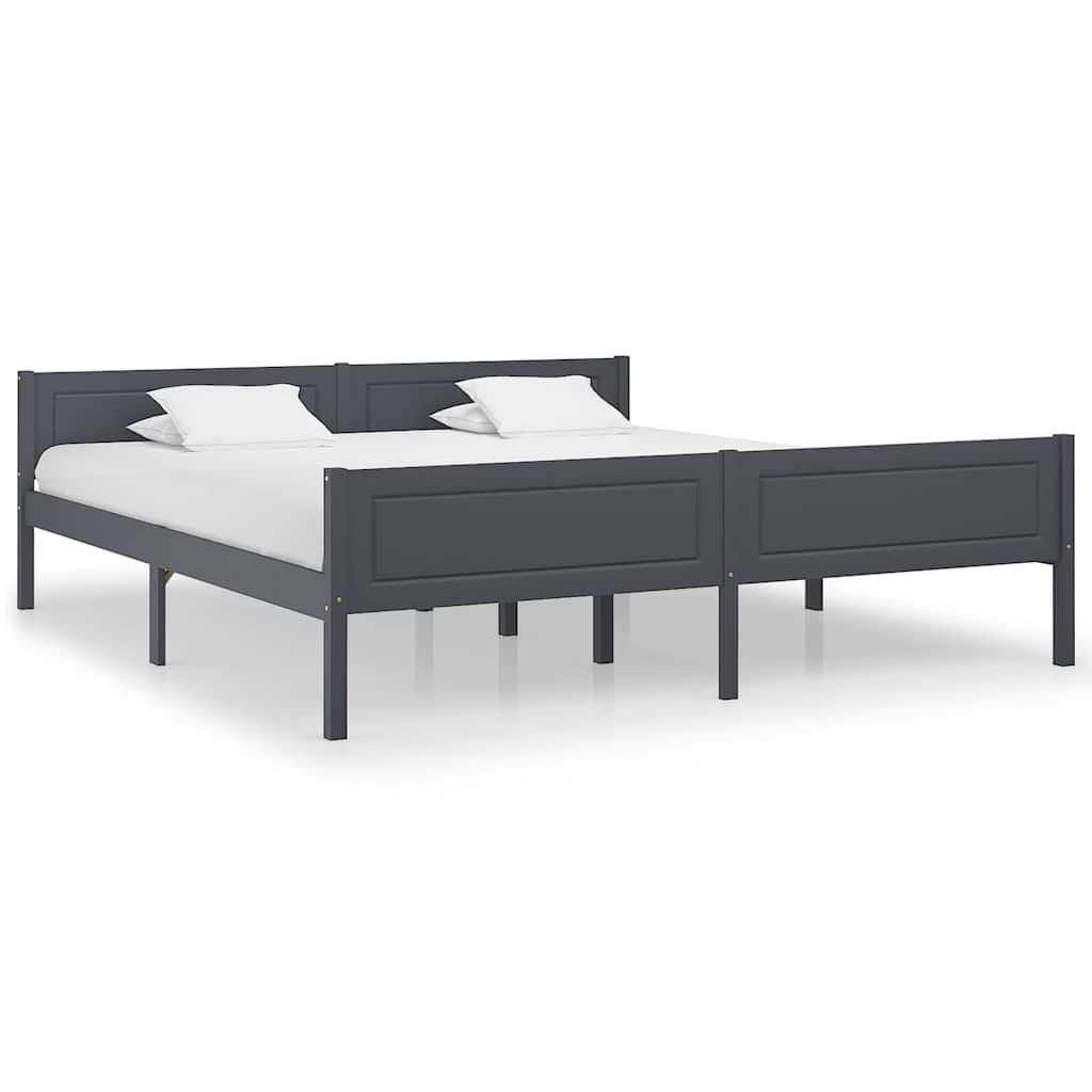 Vidaxl bedframe massief grenenhout grijs 180x200 cm