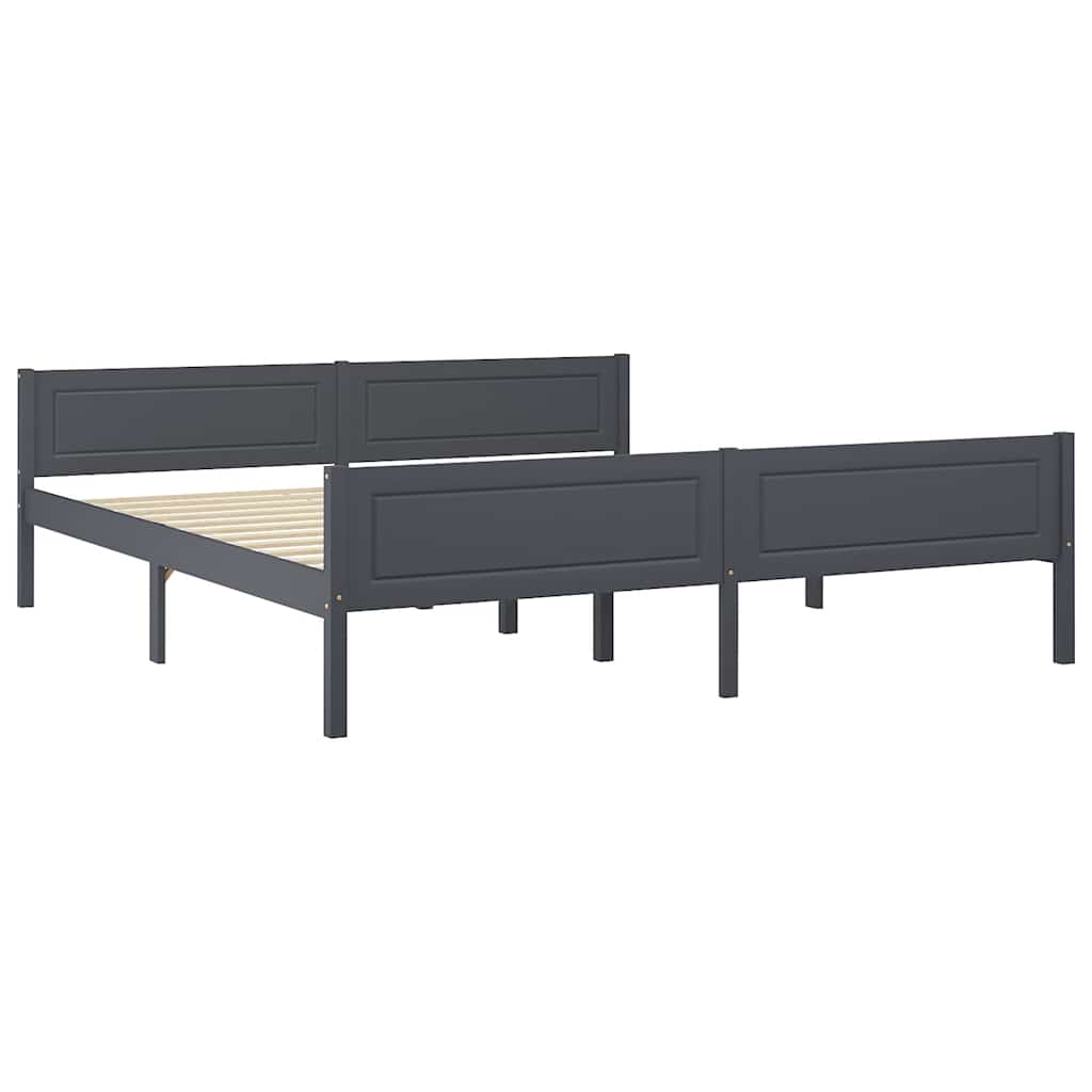 Vidaxl bedframe massief grenenhout grijs 180x200 cm