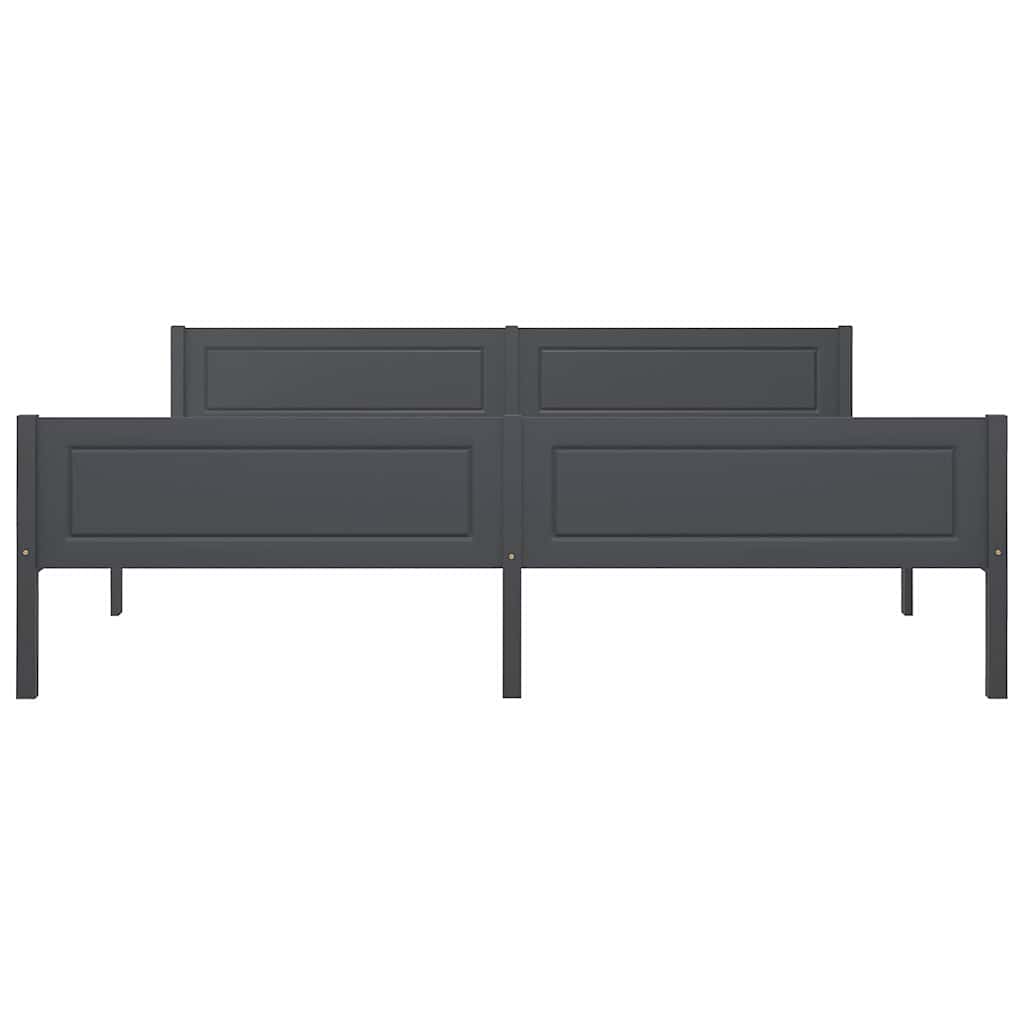 Vidaxl bedframe massief grenenhout grijs 180x200 cm