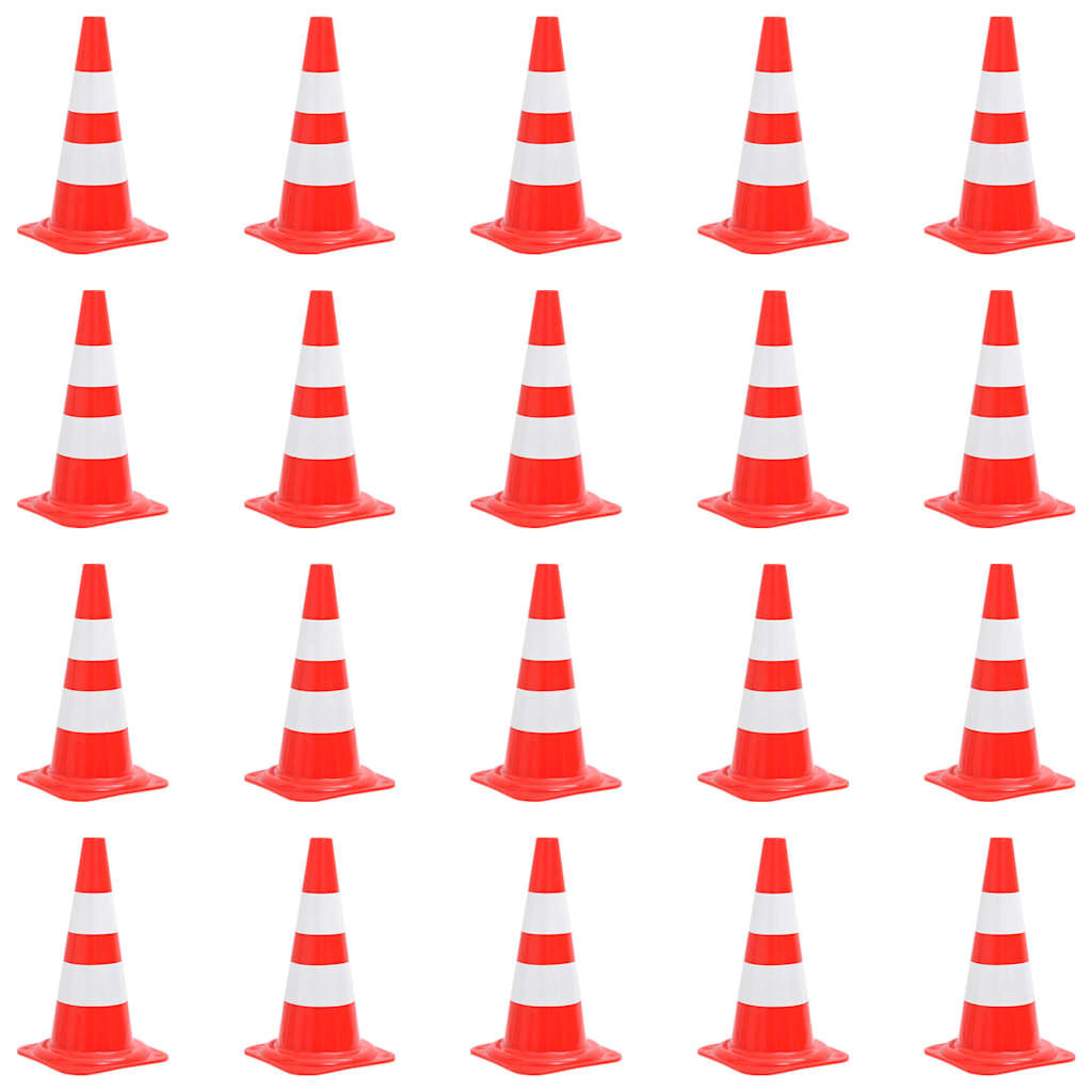 Vidaxl Traffic Cone 20 St Refleksyjne 50 cm czerwone i białe