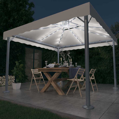 Altana Vidaxx z girlandą LED 300x300 cm aluminium, kremowa