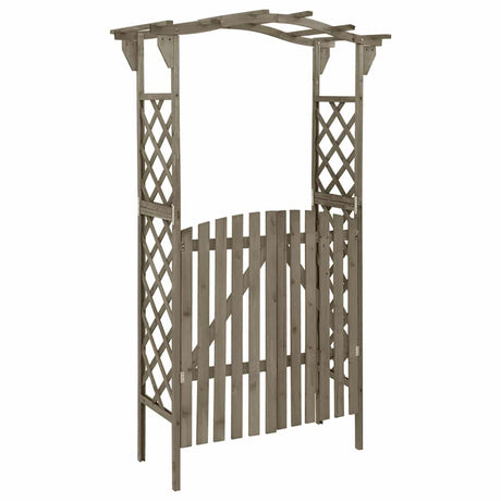 Vidaxl pergola z portem 116x40x204 cm stałą sosną szarą