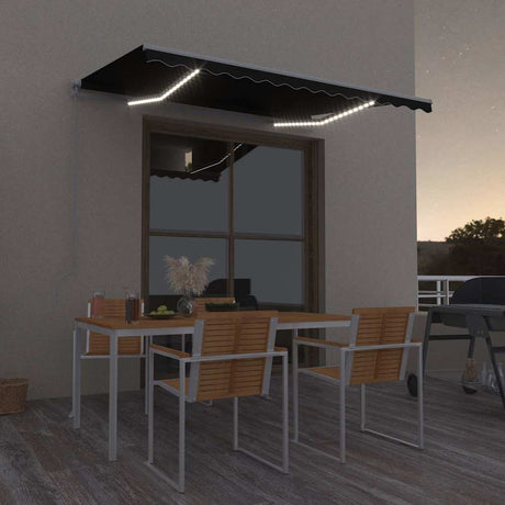 Markiza Vidaxx rozkładana ręcznie z diodami LED 300x250 cm w kolorze antracytowym