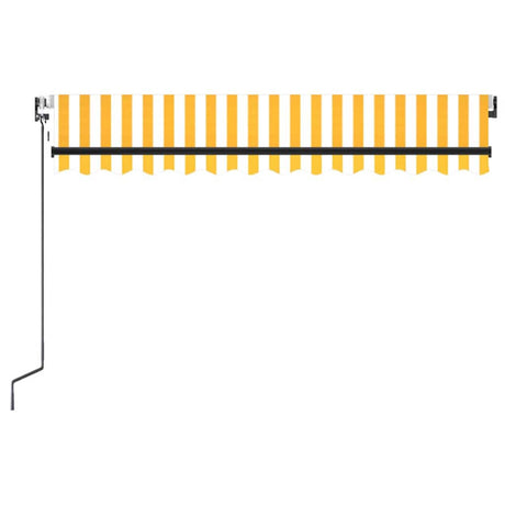 Vidaxl luifel automatyczny z LED i czujnikiem wiatru 350x250 cm żółty i biały