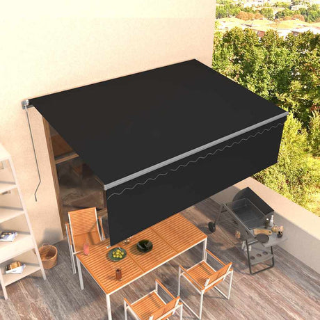 Markiza Vidaxx rozkładana ręcznie z roletą 4x3 m antracyt