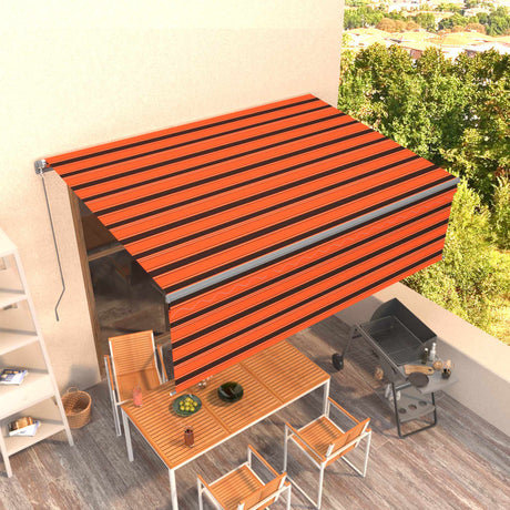 Markiza Vidaxx rozkładana ręcznie z roletą 4x3 m pomarańczowo-brązowa